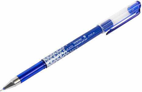 Ручка стираемая гелевая + 9 стержней в ПЛАСТИКОВОЙ ТУБЕ, СИНЯЯ, игольчатый наконечник 0,5 мм, линия 0,35 мм, BRAUBERG, 144093