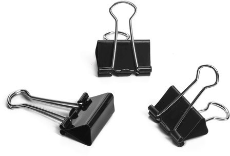 Зажимы для бумаг ОФИСМАГ, КОМПЛЕКТ 12 шт., 32 мм, на 140 листов, черные, картонная коробка, 222089