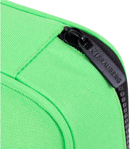 Пенал-косметичка BRAUBERG, 1 отделение, органайзер, полиэстер, 22x11,5x6 см, зеленый, 270844