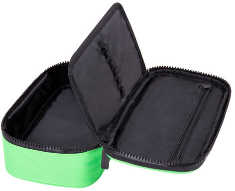 Пенал-косметичка BRAUBERG, 1 отделение, органайзер, полиэстер, 22x11,5x6 см, зеленый, 270844