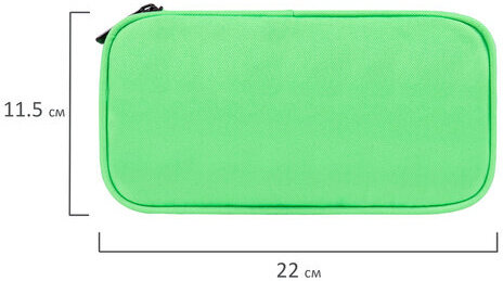Пенал-косметичка BRAUBERG, 1 отделение, органайзер, полиэстер, 22x11,5x6 см, зеленый, 270844