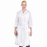 Халат медицинский женский белый, рукав 3/4, тиси, размер 44-46, рост 158-164, плотность ткани 120 г/м2, 610746