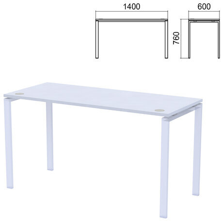 Столешница стола на металлокаркасе "Арго", 1400х600х760 мм, серая