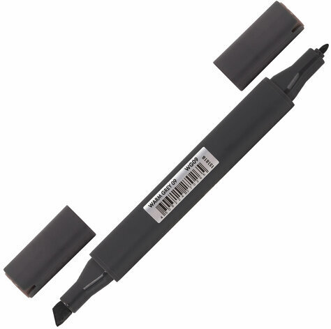 Маркер для скетчинга двусторонний 1 мм - 6 мм BRAUBERG ART CLASSIC, СЕРЫЙ ТЕПЛЫЙ 9 (WG09), 151818