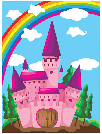 Раскраска по номерам А5, ЮНЛАНДИЯ "ЗАМОК", С АКРИЛОВЫМИ КРАСКАМИ, на картоне, кисть, 661602