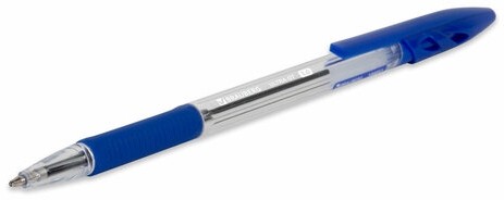 Ручка шариковая с грипом BRAUBERG "ULTRA GT", СИНЯЯ, корпус прозрачный, линия 0,5 мм, 144051