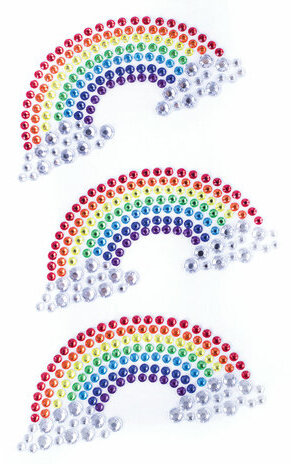 Наклейки готовые из страз РАДУГА, 3 декоративных элемента, 9,5х15,5 см, ОСТРОВ СОКРОВИЩ, 662236