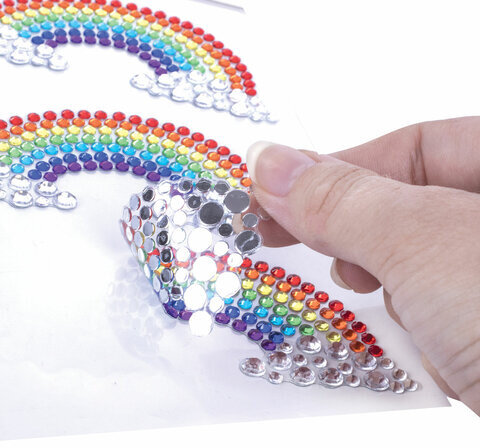 Наклейки готовые из страз РАДУГА, 3 декоративных элемента, 9,5х15,5 см, ОСТРОВ СОКРОВИЩ, 662236