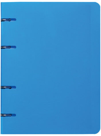 Тетрадь на кольцах А5 160х215 мм, 80 л., пластик, клетка, BRAUBERG, "Голубой", 403251