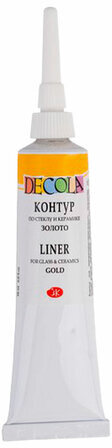 Контур акриловый по стеклу и керамике "Декола", туба 18 мл, золотой, 5303965