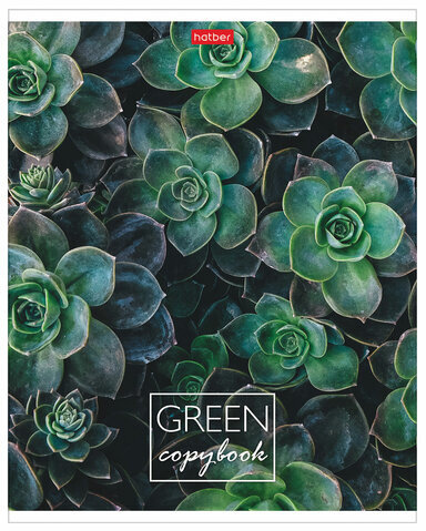 Тетрадь А5 96л. HATBER скоба, клетка, обложка картон, "MOREgreen" (5 видов), 96Т5В1