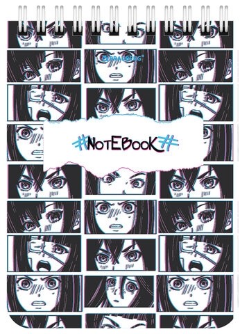 Блокнот МАЛЫЙ ФОРМАТ А6 108х145 мм, 40 л., гребень, картон, клетка, BRAUBERG, "Anime emotions", 114392