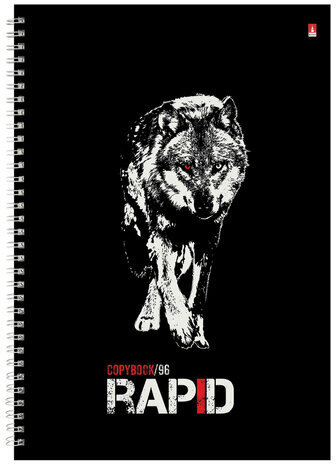 Тетрадь А4, 96 л., АЛЬТ, гребень, клетка, глянцевая ламинация, "Rapid" (3 вида), 7-96-1122