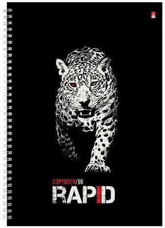 Тетрадь А4, 96 л., АЛЬТ, гребень, клетка, глянцевая ламинация, "Rapid" (3 вида), 7-96-1122