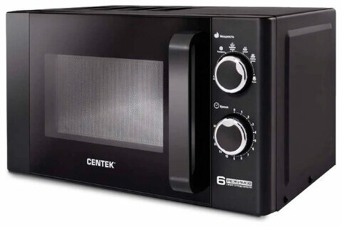 Микроволновая печь CENTEK CT-1583, объем 20 л, мощность 700 Вт, механическое управление, черная, CT-1583 Gray