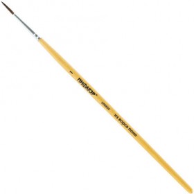 Кисть ПИФАГОР, ПОНИ, круглая, № 1, деревянная лакированная ручка, с колпачком, 200830