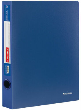 Папка на 2 кольцах BRAUBERG &quot;Стандарт&quot;, 40 мм, синяя, до 300 листов, 0,9 мм, 221617