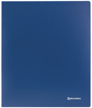 Папка на 2 кольцах BRAUBERG "Стандарт", 40 мм, синяя, до 300 листов, 0,9 мм, 221617