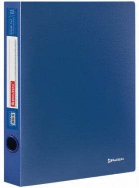 Папка на 2 кольцах BRAUBERG "Стандарт", 40 мм, синяя, до 300 листов, 0,9 мм, 221617