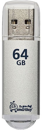 Флеш-диск 64 GB, SMARTBUY V-Cut, USB 3.0, металлический корпус, серебристый, SB64GBVC-S3