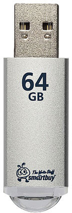 Флеш-диск 64 GB, SMARTBUY V-Cut, USB 3.0, металлический корпус, серебристый, SB64GBVC-S3