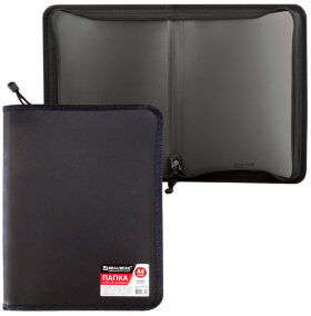 Папка на молнии пластиковая BRAUBERG &quot;Стандарт&quot;, стандартная фактура, А4, 325х230 мм, матовая, черная, 224058