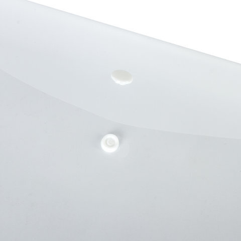 Папка-конверт с кнопкой STAFF, А4, до 100 листов, прозрачная, 0,12 мм, 225173