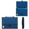 Папка-портфель пластиковая BRAUBERG "ДИПЛОМАТ" А4 (330х240х25 мм) 13 отделений, фактура "бисер", синяя, 226026