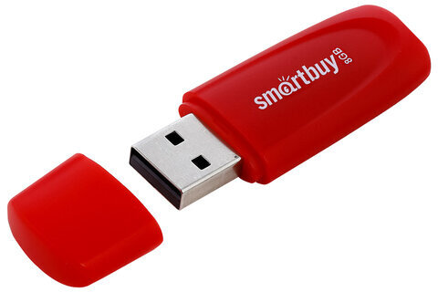 Флеш-диск 8 GB SMARTBUY Scout USB 2.0, красный, SB008GB2SCR