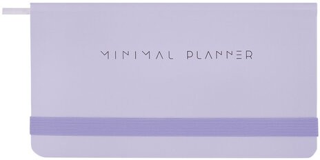 Еженедельник недатированный с резинкой 171х93 мм, BRAUBERG, твердый, 64 л., "Minimal", сиреневый, 116308