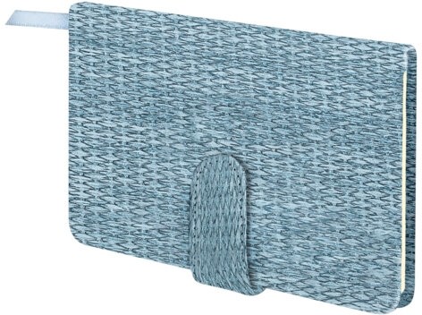 Еженедельник датированный 2026 МАЛЫЙ ФОРМАТ 95х155 мм, А6, BRAUBERG "Augustus", под кожу, голубой, 117185