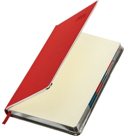 Ежедневник датированный 2026 А5 148х218 мм, GALANT "Infinity Silver", под кожу, красный, 117497