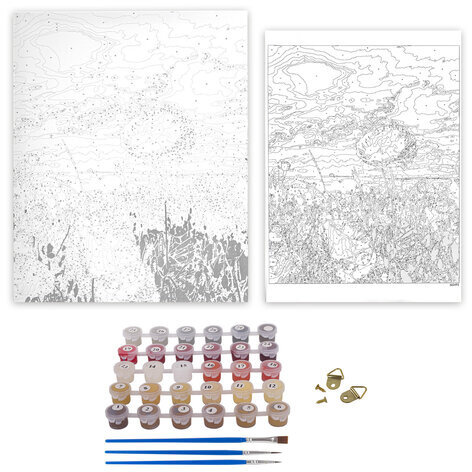 Картина по номерам 40х50 см, ОСТРОВ СОКРОВИЩ "Маковое поле", на подрамнике, акриловые краски, 3 кисти, 662493