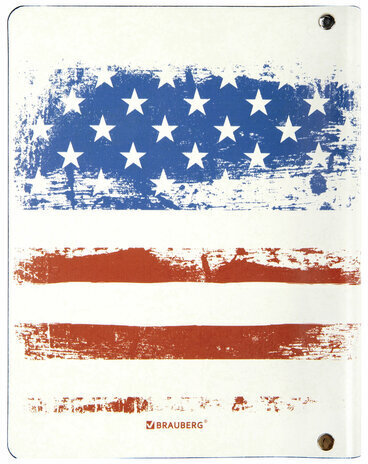 Тетрадь на кольцах А5 (180х220 мм), 80 л., под кожу, BRAUBERG VISTA, "USA", 112122