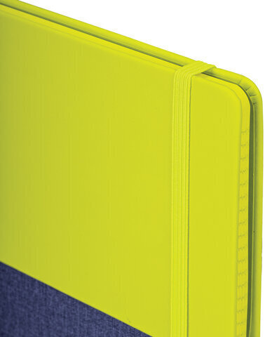 Блокнот А5 (148х218 мм), BRAUBERG "DUO", под кожу с резинкой, 80 л., клетка, зеленый/фиолетовый, 113430