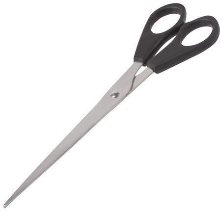 Ножницы STAFF "Basic", 180 мм, чёрные, ПВХ чехол с европодвесом, 236939