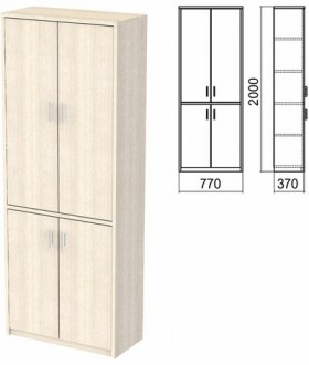 Шкаф закрытый "Арго", 770х370х2000 мм, ясень шимо (КОМПЛЕКТ)