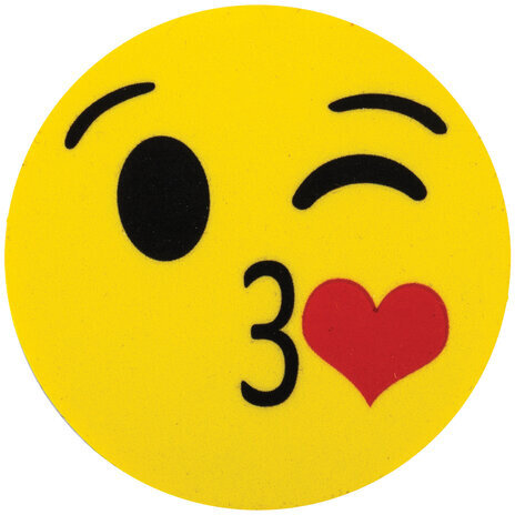 Стиратели магнитные для магнитно-маркерной доски ЮНЛАНДИЯ "Смайлик", 50 мм, КОМПЛЕКТ 4 ШТ., желтые, с рисунком, 237504