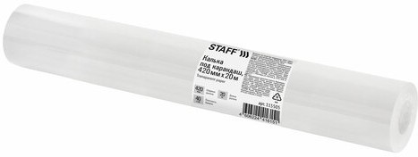 Калька под карандаш, рулон 420 мм х 20 м, плотность 40 г/м2, STAFF, 115505