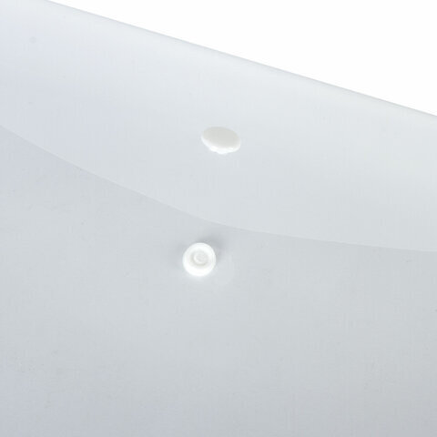 Папка-конверт с кнопкой STAFF, А4, до 100 листов, прозрачная, 0,15 мм, 270467