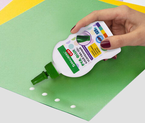 Клей ПВА, усиленный, BRAUBERG KIDS с супер-дозатором (для школы, хобби и творчества), 125 г, 271937