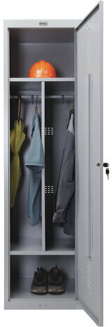 Шкаф металлический для одежды BRABIX "LK 11-50", УСИЛЕННЫЙ, 2 отделения, 1830х500х500 мм, 22 кг, 291132, S230BR404102