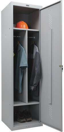 Шкаф металлический для одежды BRABIX "LK 11-50", УСИЛЕННЫЙ, 2 отделения, 1830х500х500 мм, 22 кг, 291132, S230BR404102