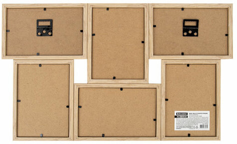 Рамка 10х15 см для 6 фото небьющаяся, багет 15 мм, МДФ, BRAUBERG "Collage", цвет мокко, 391262