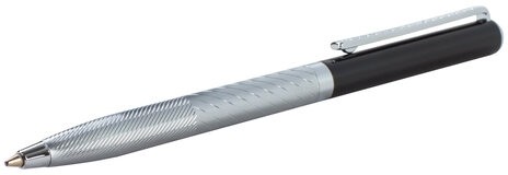 Ручка подарочная шариковая GALANT "Landsberg", корпус серебристый с черным, хромированные детали, пишущий узел 0,7 мм, синяя, 141013