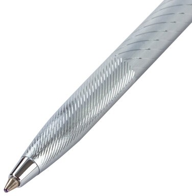 Ручка подарочная шариковая GALANT "Landsberg", корпус серебристый с черным, хромированные детали, пишущий узел 0,7 мм, синяя, 141013