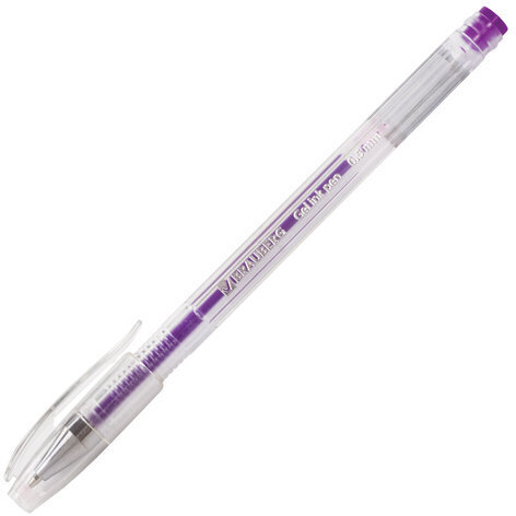 Ручка гелевая BRAUBERG "Jet", ФИОЛЕТОВАЯ, корпус прозрачный, узел 0,5 мм, линия письма 0,35 мм, 142161