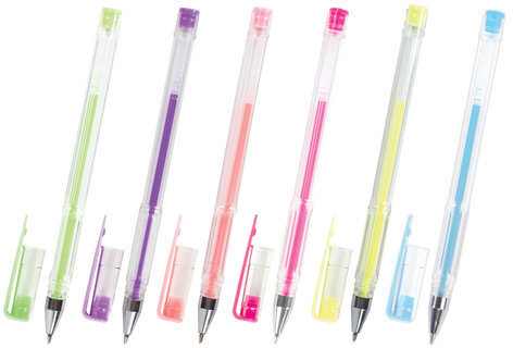 Ручки гелевые ПИФАГОР, НАБОР 6 ЦВЕТОВ, ПАСТЕЛЬНЫЕ, корпус прозрачный, узел 0,7 мм, линия письма 0,5 мм, 142797