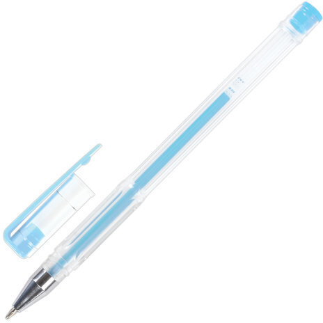 Ручки гелевые ПИФАГОР, НАБОР 6 ЦВЕТОВ, ПАСТЕЛЬНЫЕ, корпус прозрачный, узел 0,7 мм, линия письма 0,5 мм, 142797