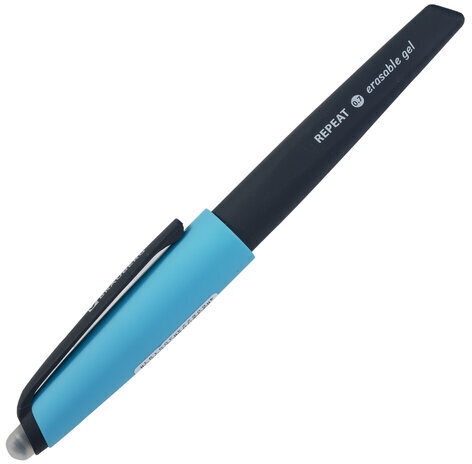 Ручка стираемая гелевая с эргономичным грипом BRAUBERG REPEAT, СИНЯЯ, +3 сменных стержня, узел 0,7 мм, линия письма 0,5 мм, 143663